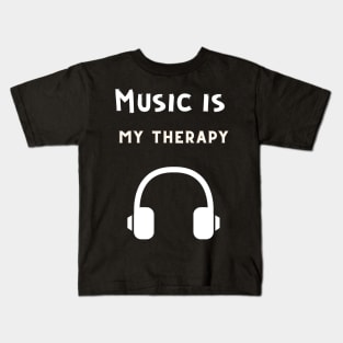 Music is my therapy Kids T-Shirt